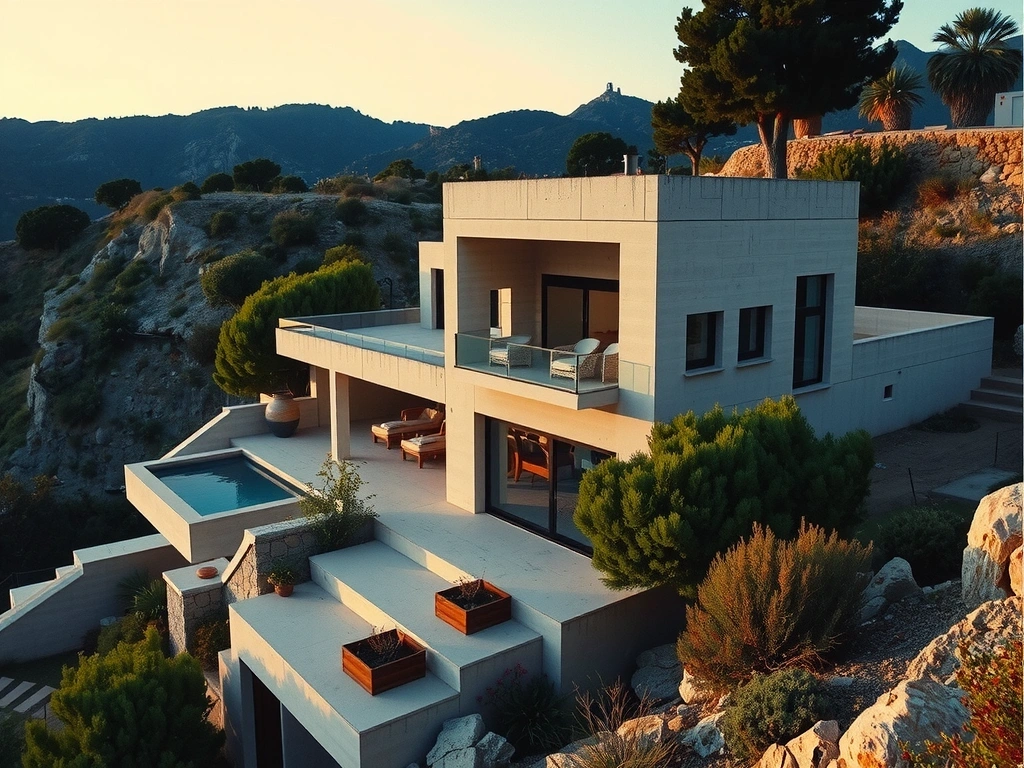 Villa intégrée à la colline